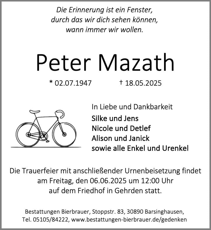 Portrait von Peter Mazath