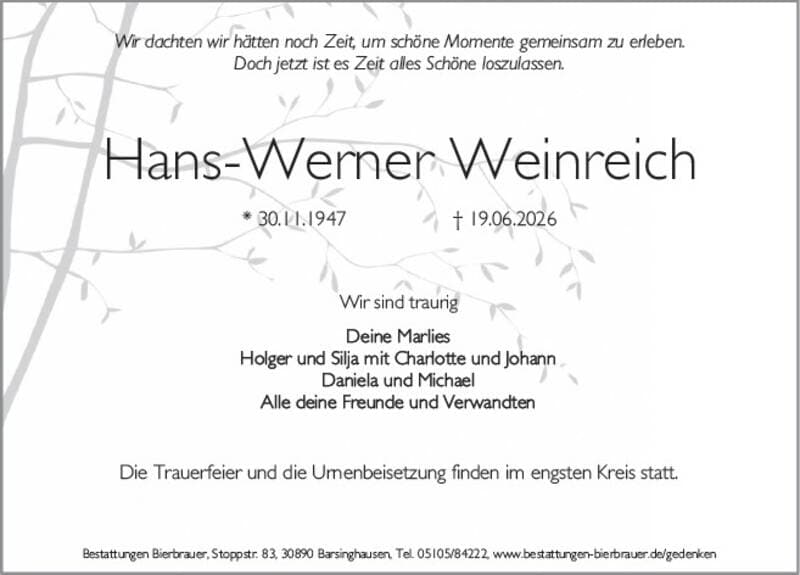 Portrait von Hans-Werner Weinreich