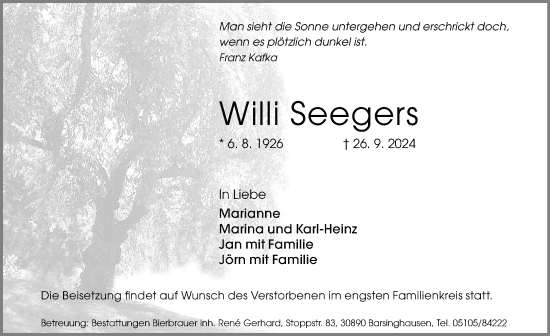 Portrait von Willi Seegers