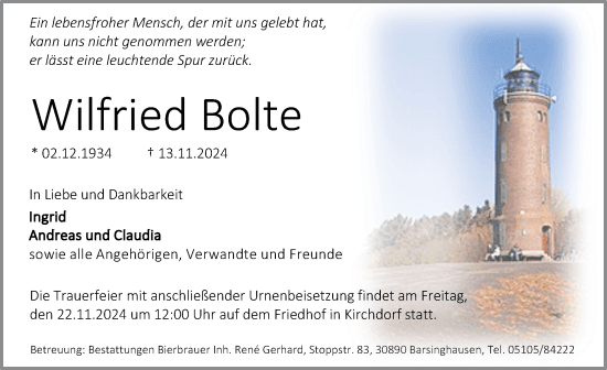 Portrait von Wilfried Bolte