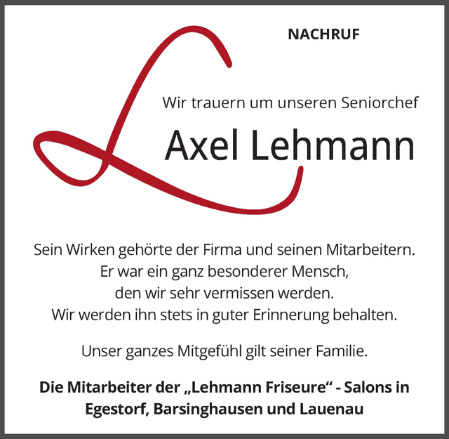 Traueranzeige Nachruf