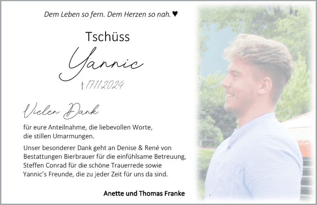 Danksagnungsanzeige