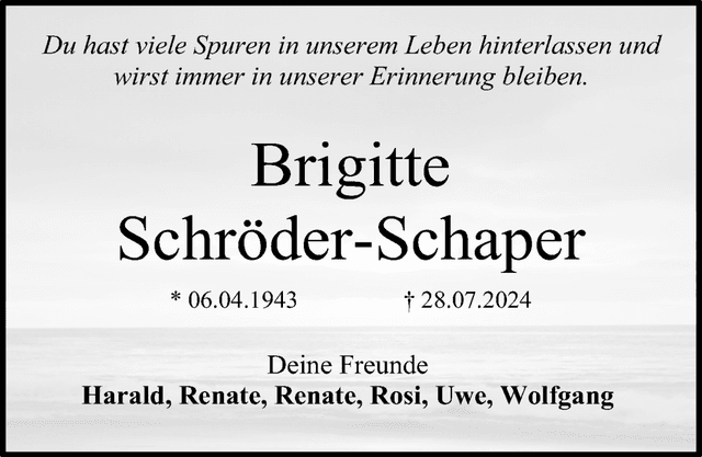 Traueranzeige Freunde