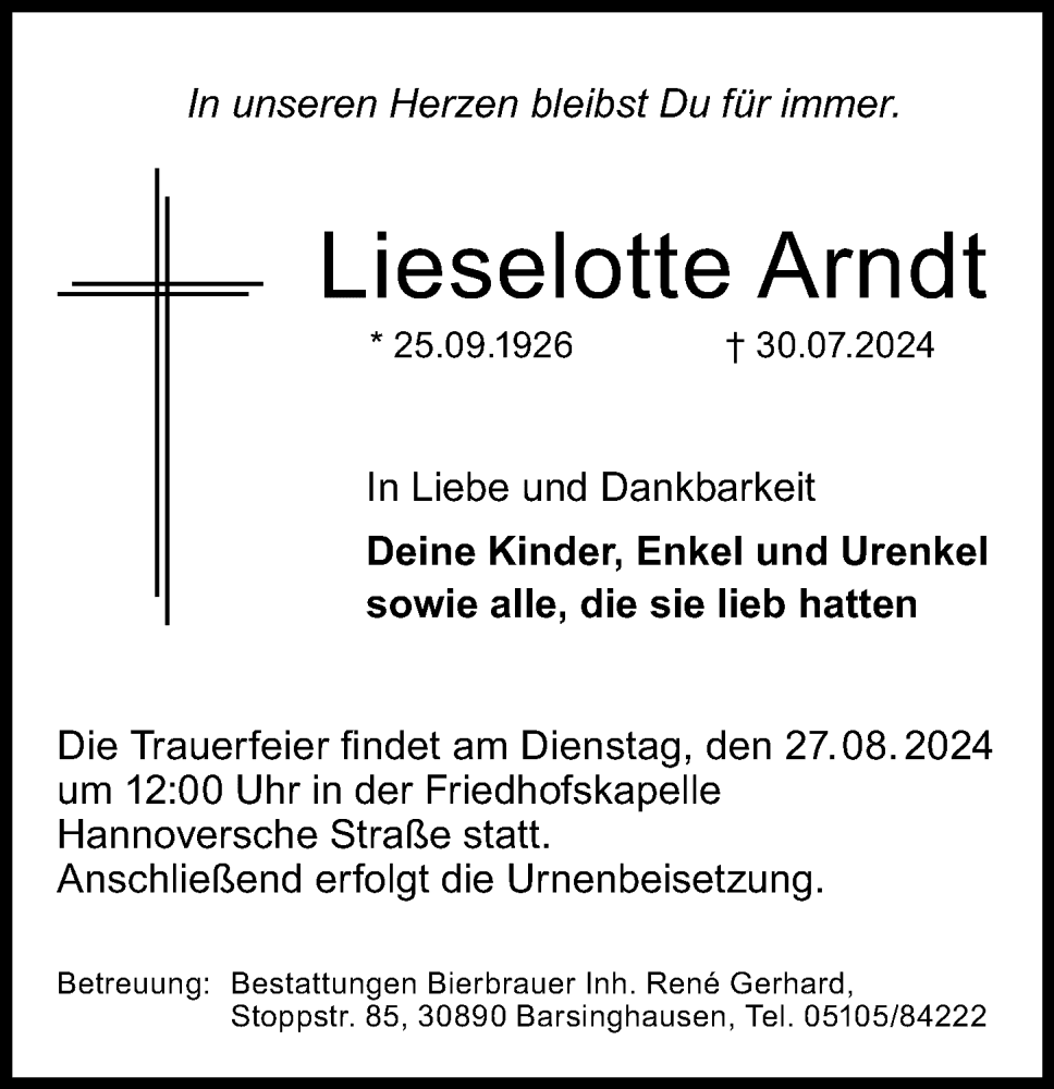 Portrait von Lieselotte Arndt