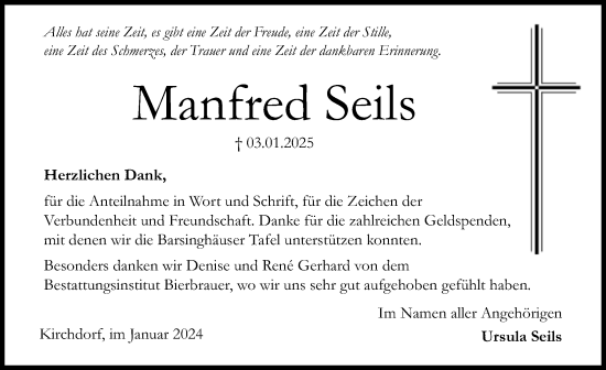 Danksagungsanzeige