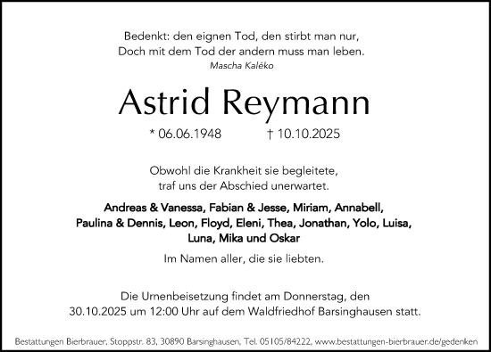 Portrait von Astrid Reymann