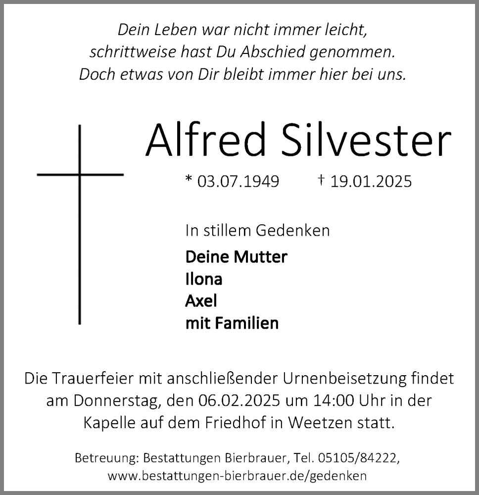 Portrait von Alfred Silvester