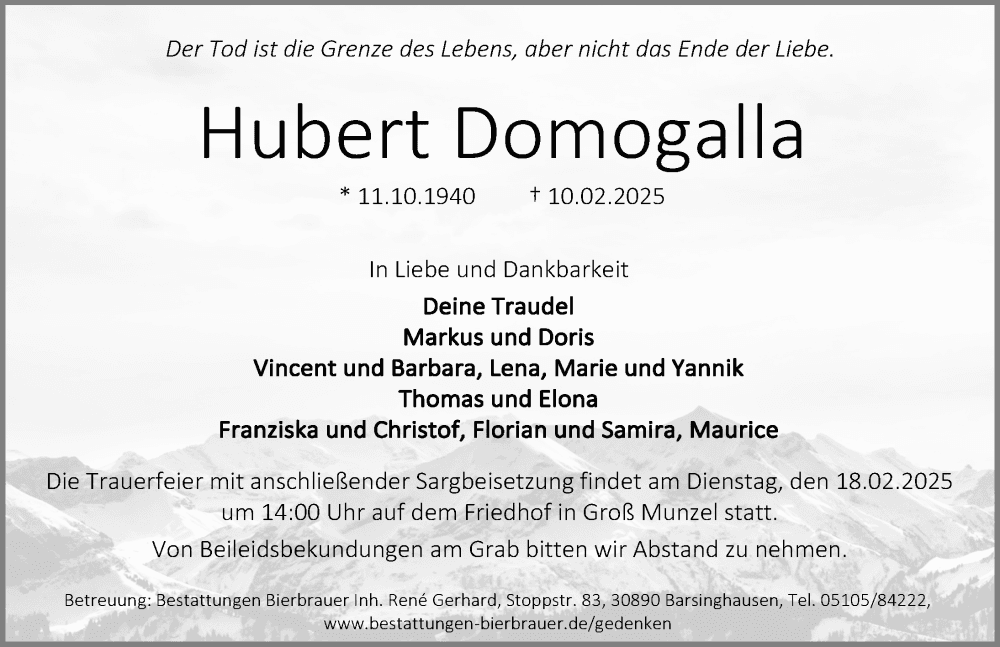 Portrait von Hubert Domogalla
