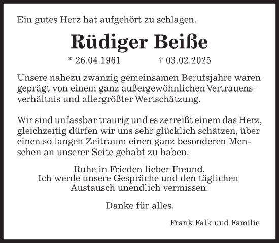 Traueranzeige Freunde