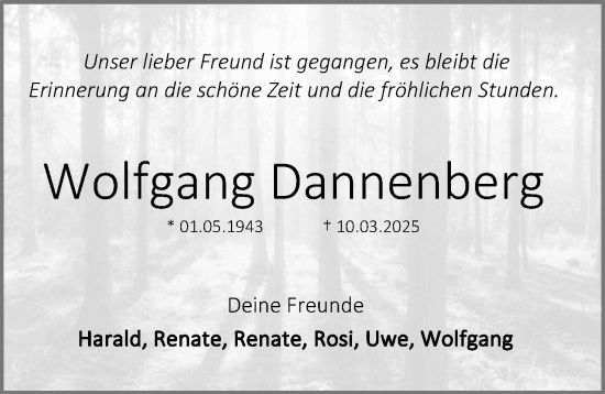 Traueranzeige Freunde