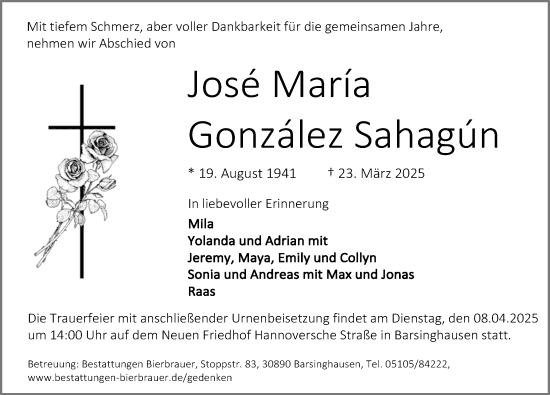 Portrait von José María González Sahagún
