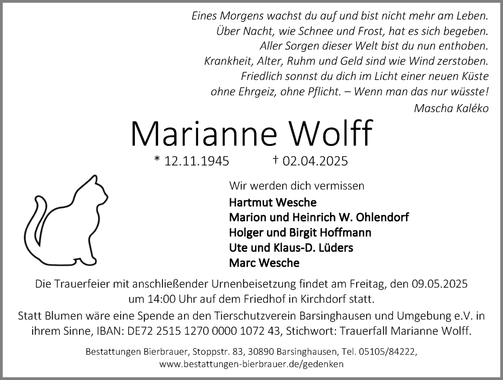 Portrait von Marianne Wolff