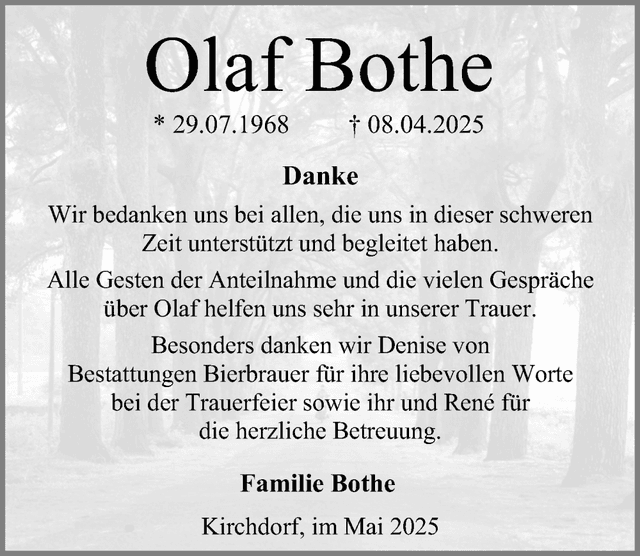 Danksagungsanzeige