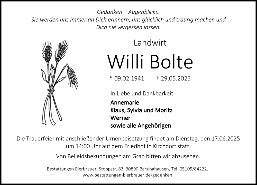 Portrait von Willi Bolte