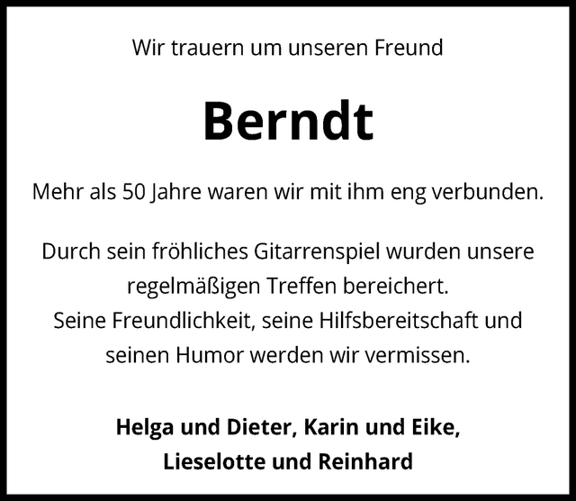 Traueranzeige Freunde