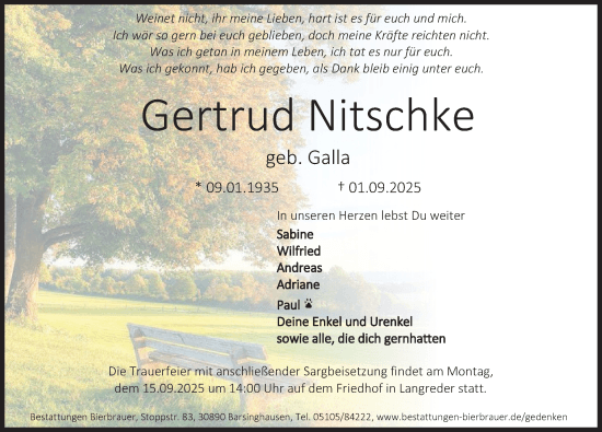Portrait von Gertrud Nitschke