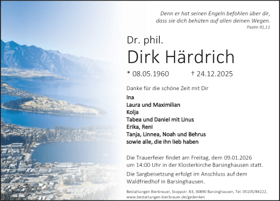 Portrait von Dr. phil. Dirk Härdrich