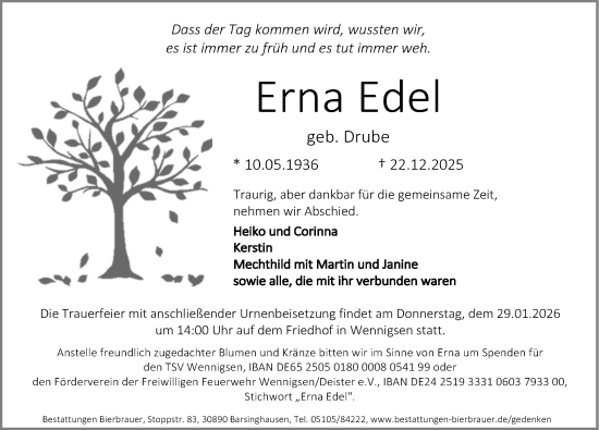 Portrait von Erna Edel