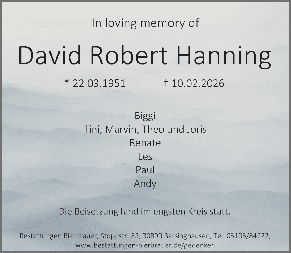 Portrait von David Robert Hanning