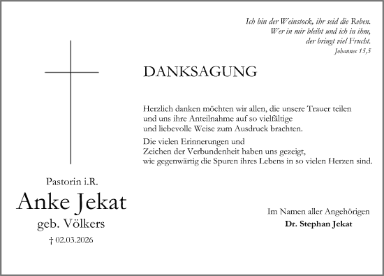 Danksagungsanzeige