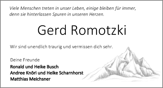 Traueranzeige Freunde