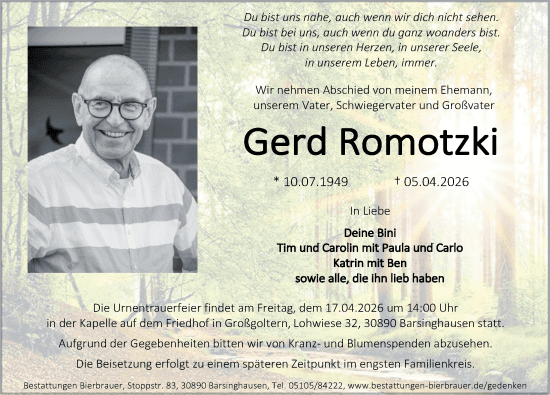 Portrait von Gerd Romotzki