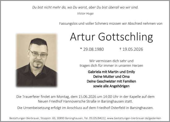Portrait von Artur Gottschling