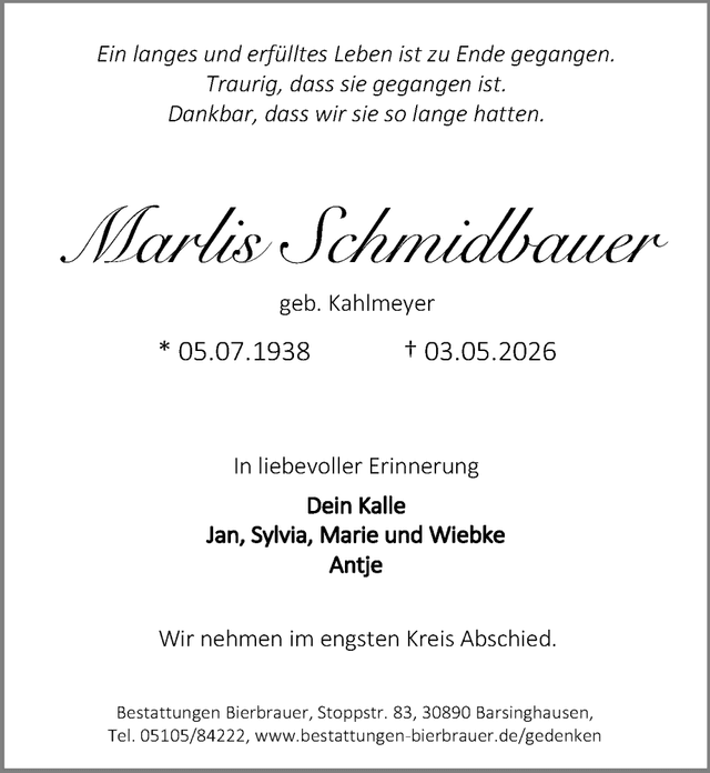 Traueranzeige