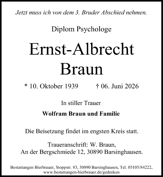Portrait von Ernst-Albrecht Braun