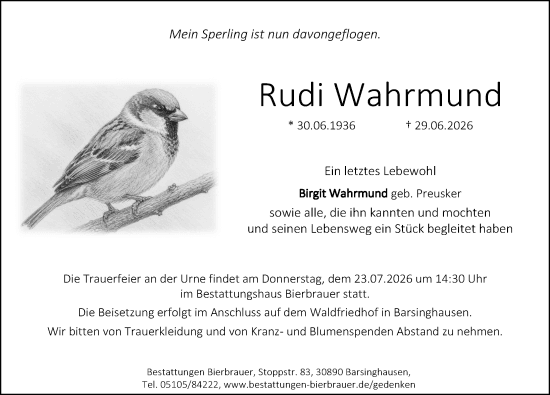 Portrait von Rudi Wahrmund