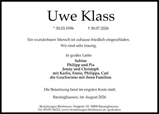 Portrait von Uwe Klass